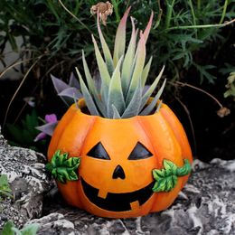 Vases Halloween Pumpkin Pot Ghost Festival Decorative Ornament Flower Home Office Desktop Small Gift H240517