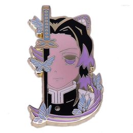 Brooches Ghost Annihilation Blade Brooch Worm Pillar Butterfly Endure Anime Badge Enamel Lapel Pins Clothing Jewelry Gifts