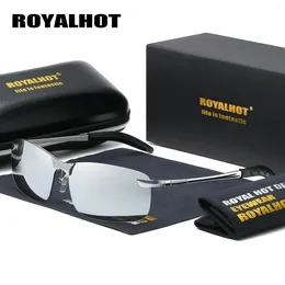 Sunglasses Royal Men Women Polarized Aloy Rectangle Frame Driving Sun Glasses Shades Oculos Masculino Male P10013