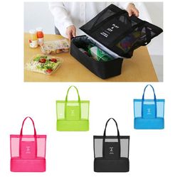 Waterproof Dry Wet Depart Storage Bags Swimming Beach Outdoor Lunch Bags Double Deck Thermal Insulated Box Tote Cooler Bag9944391