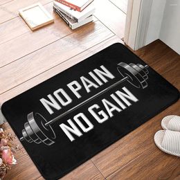 Carpets Non-slip Doormat No Pain Gain Bath Kitchen Mat Outdoor Carpet Flannel Modern Decor