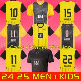 24 25 Soccer Jerseys Sancho REUS DORTMUNDs 2023 2024 Borussia Soccer HALLER Football Shirt BELLINGHAM NEONGELB HUMMELS BRANDT Men Kids Special Kit Maillot De Foot