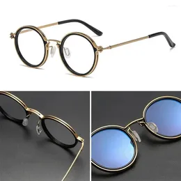 Sunglasses Retro Round Anti Blue Light Glasses Men Women Office Computer Goggles Metal Frame