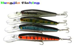 Hengjia New Arrival 10pcs Deep Diving Minnow Fishing Lure Crankbait Plastic Hard Fishing Tackle with 3D Lifelike Eyes 125cm 14g4310903