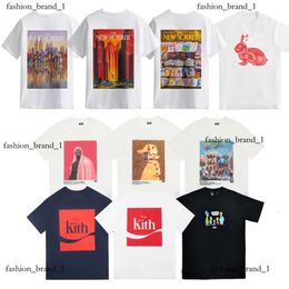 Summer Mens Kith T Shirt Trends Brand Rabbit Paper Designer T Shirt Cutting Spider Print Round Neck Loose Casual Cotton Kith T-Shirt Men And Women Graphic Tee 238f