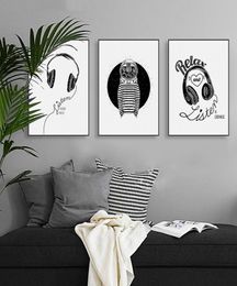 Abstract Black White Music Quotes Canvas A4 Art Print Poster Wall Picture Nordic Living Room Triptych Home Deco Paintin No Frame6440742