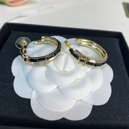 Designer Earrings Brand Round Brass Stud Men Women 18K Gold Plated High Quality Charm Crystal Earring Birthday Jewellery Avvessory