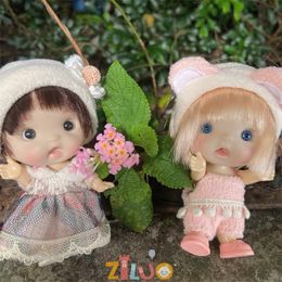 10cm Mini Bjd Doll OB11 Dolls 112 Cute Surprise Toy for Girls Kawaii Face Body Full Set Kids Gift 240518