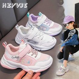Athletic Outdoor Girls Spring Mesh Upper Breathable Sneakers 2024 New Students Sports Running Shoes Toddler Outdoor Casual Shoes 3-12 Years Old Y240518