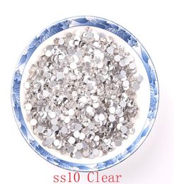 Modern Clear 1440 Pieces ss10 Non fix Rhinestones Glass Stones Crystal Flat Back Rhinestones Iron On For Nails Safe Packaging7663934