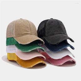 Ball Caps 2024 Summer Cotton Solid Color Casquette Baseball Cap Adjustable Breathable Mesh Outdoor Snapback Hats For Men And Women 03