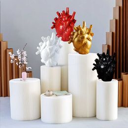 Vases Simulated heart flower arrangement new shape home desktop decoration resin Vase ornament H240518