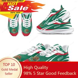 Casual Shoes Fashion Green Sneakers Women's Mexico Flag Lightweight Outdoor Lace-up Soft Zapatos Mujer Planos S