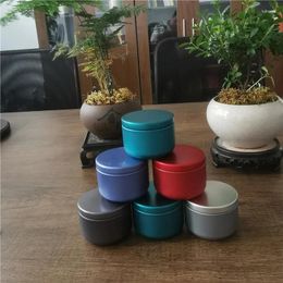 Storage Bottles Round Solid Color Mini Iron Box Travel Going Out Portable Loose Tea Sealed Boxes Simple Universal