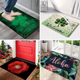 Carpets St. Patrick's Day Welcome Floor Mat Decoration Carpet Non-slip Easy To Clean Area Rug Living Room Home Office Washable Doormats