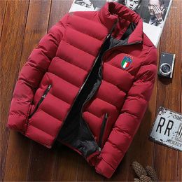 Men's Jackets Winter Coat Fashion Stand Collar Outdoor Camping Solid Thickened Jacket Parka