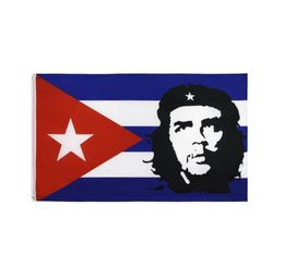 EI CHE Ernesto Guevara With Cuba Flag 3x5 FT 90x150cm Promotional Flag Festival Party Gift 100D Polyester Indoor Outdoor Printed H2676978