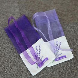 Purple Cotton Organza Lavender Sachets DIY Dried Flower Sweet Bursa Wardrobe Mouldproof Fume Gift Bag4633130