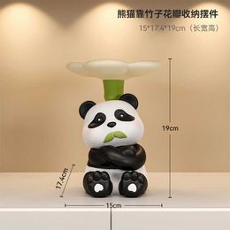 Decorative Objects Figurines Creative Panda Entry Entrance Key Storage Decoration Living Room TV Cabinet Home Wine Gifts H240517 DUVO