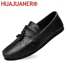 Casual Shoes Fashion Leather Men's Breathable Tassel Loafers Men Moccasins Comfortable Flat Outdoor Driving Footwear