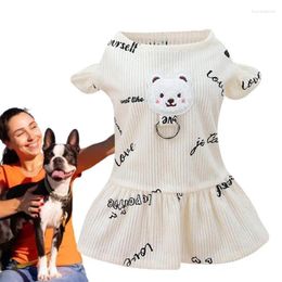 Dog Apparel Dresses For Dogs Cute Polyester Costume With Bear Pattern Daily Wear Comfortable Fashionable Soft Pet Clothes Small
