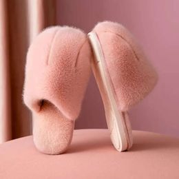 Fluff Women Sandals Chaussures White Grey Pink Womens Soft Slides Slipper Keep Warm Slippers Shoe e54 s s