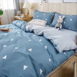 Bedding Sets Nordic Set Skin Friendly Duvet Cover 2pc Pillowcases Flat Sheet Bedroom Twin Single Double Quen King Full Size B89F