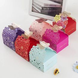 Gift Wrap 50pcs Butterfly Laser Cut Candy Box Favour And Packaging Chocolate Guest Wedding Christmas Birthday
