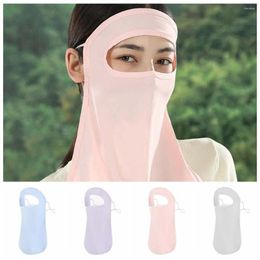 Scarves Anti-Ultraviolet Silk Mask Fashion UPF50 UV Protection Face Cover Sun Proof Bib Solid Colour Sunscreen Scarf Fishing