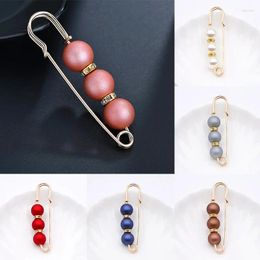 Brooches 1pc Women Elegant Brooch Pin Simulated Pearl Coloured Scarf Button Waist Adjustment Cardigan Shawl Corsage Accessories