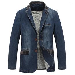 Men's Suits Men Denim Jacket Blazers Cotton Autumn Spring Slim Fit Business Jean Coats Casual Suit Jeans Outwear Male Clothes