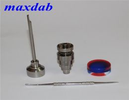 10mm 14mm 18mm Adjustable Titanium Nail Tool Set Glass Bong Domeless GR2 Titaniums Nails with Carb Cap Dabber Tools Slicone Jar 9280822