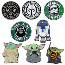 Brooches Coffee Lapel Pins For Backpack Movie Robot Enamel Pin Metal Men Women Badge Pines Clothes Accessories Gifts