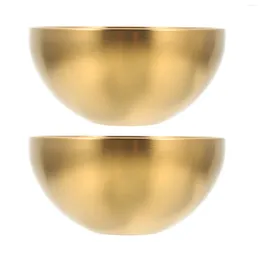 Plates 2 Pcs Stainless Steel Snack Bowl Single Layer Containers Fruit Baby Eating Simple Noodle Salad Serving Resistant Plastic