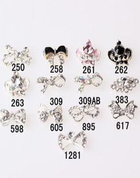 Nail Art Supplies 50pcslot Big Size Nail Tips Dangle Jewelry Art Decoration 3d Nail Bows Decoration Metal2665466