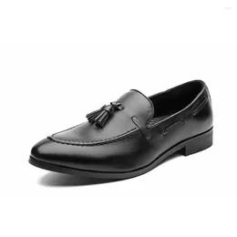 Casual Shoes Designer Men's Leather Trend Business Pointed Toe Male Tassel Loafers