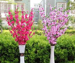 100Pcs Artificial Cherry Spring Plum Peach Blossom Branch Silk Flower Tree For Wedding Party Decoration white red yellow pink colo4428916