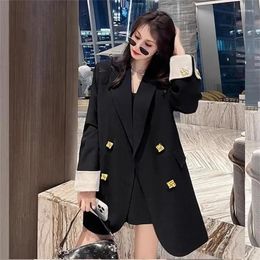 Women's Suits Korean Black Blazers Suit Jacket For Clothing 2024 Spring Autumn Blazer Office Lady Coats Stylish Female Tops