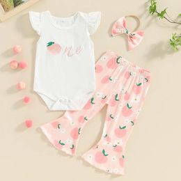 Clothing Sets CitgeeSummer Infant Baby Girls Birthday Outfits Embroidery Romper And Flared Pants Headband Clothes