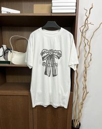 Women's T Shirts Top End 2024 Summer Women Casual Cotton Printed Short Sleeve Loose T-Shirt Fashion Lady All Match White O-neck Pullover Tee