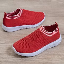 Casual Shoes Breathable Mesh Women Sneakers Autumn Comfortable Running Woman Soft Sole Knitted Sock Plus Size 35-43