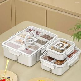 Storage Bottles 2/4/8 Grids Divided Serving Tray Plastic Fresh-keeping Snack Fruits Food Box With Lid Large Capacity Compartment Spice