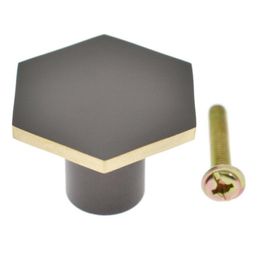 solid brass black cabinet knobs handles hexagon drawer kitchen cupboard wardrobe knob handle modern7563244