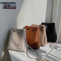 Shoulder Bags Small Women's Bag Youth Drawstring Bucket Female Handbags Japan PU Leather Lady Crossbody Whole Sale
