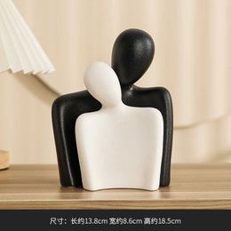 Decorative Objects Figurines Ceramic Abstract Couple Simple Modern Creative Art Decoration Living Room Wine Cabinet foyer TV Home Wealth H240517 8LJB
