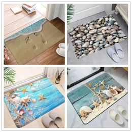 Carpets Beach Style Floor Mat Non Slip Bathroom Bedroom Welcome Doormat Indoor Outdoor Home Decor Carpet Wrinkle-Resistant Bath Rug