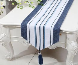 Stripe Short Length Patchwork Table Runner Linen Classic High End Modern Simple Dining Table Cloth Protective Mats Placemat 150x332097058