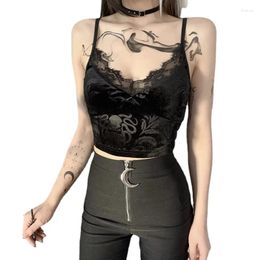 Women's Tanks Dark Corset Personality Lace Camisole Top European And American Summer Party Sexy Crop Women Clothing