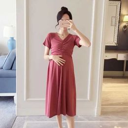 Maternity Dresses Pregnants Summer Breastfeeding Clothes Nursing Maternity Clothes for Pregnant Women Fashion Maternity Dresses Pregnancy Dress H240518