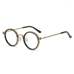 Sunglasses Retro Reading Glasses Women Metal Luxury Round Frame Magnifying Anti Blue Light Clear Lens